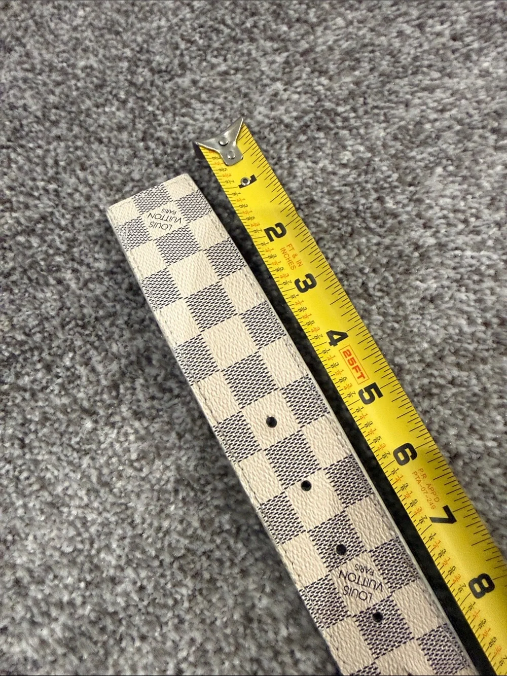Damier Azur Check Canvas Belt with Silver Buckle
